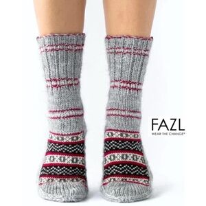 Gray and Black Wool Blend Socks